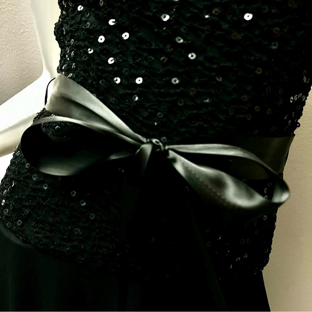 Cache Black Belted Dress With Sequins Size S - image 3